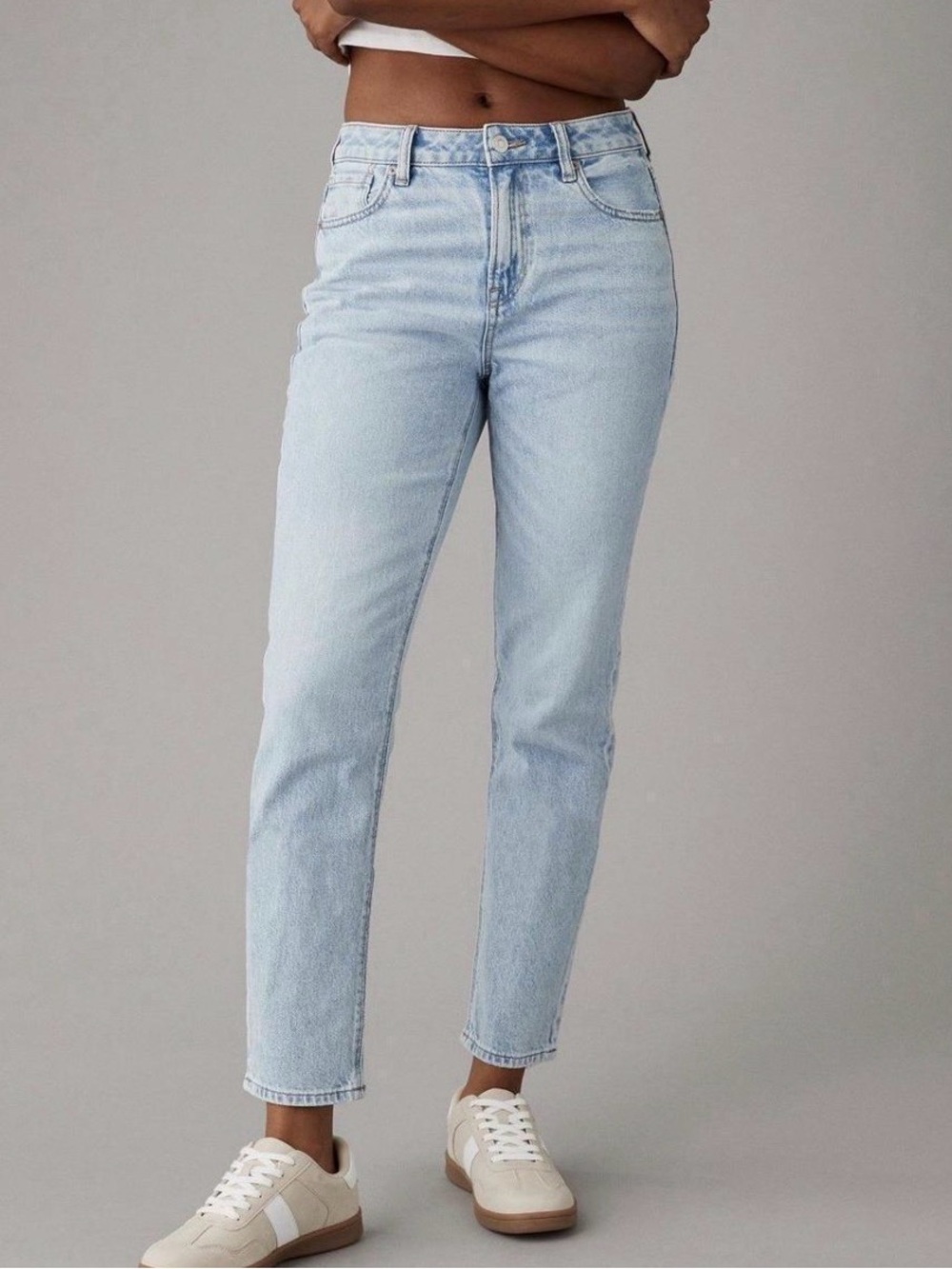 American Eagle Light Blue High-Rise Ankle Jeans